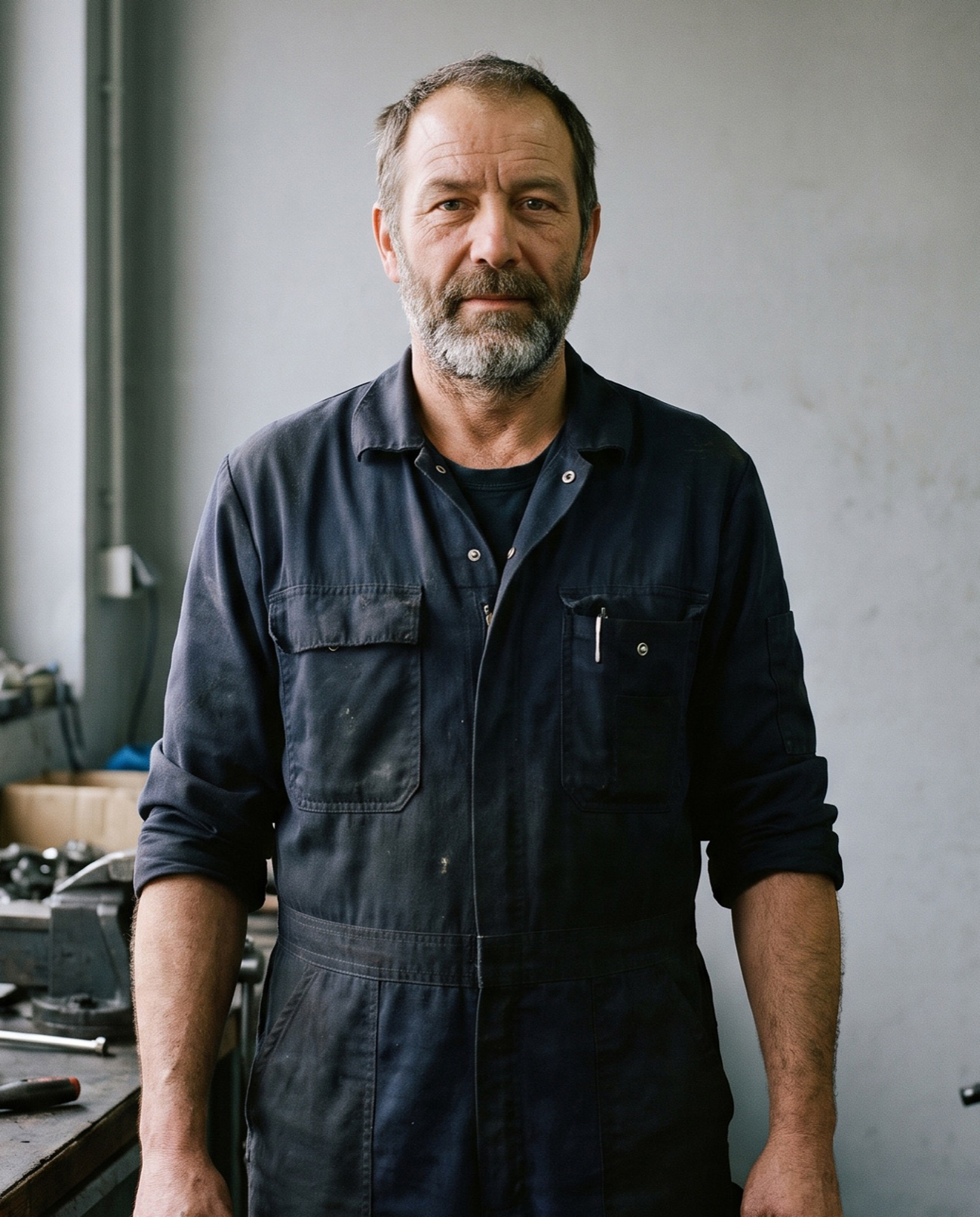 Marcel Steiner in der Werkstatt